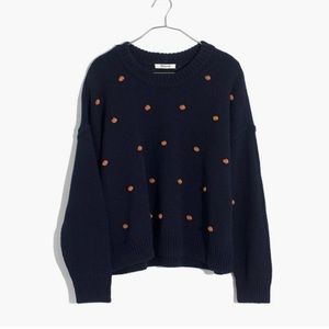 Madewell Navy Wellesley Bobble Pullover Sweater